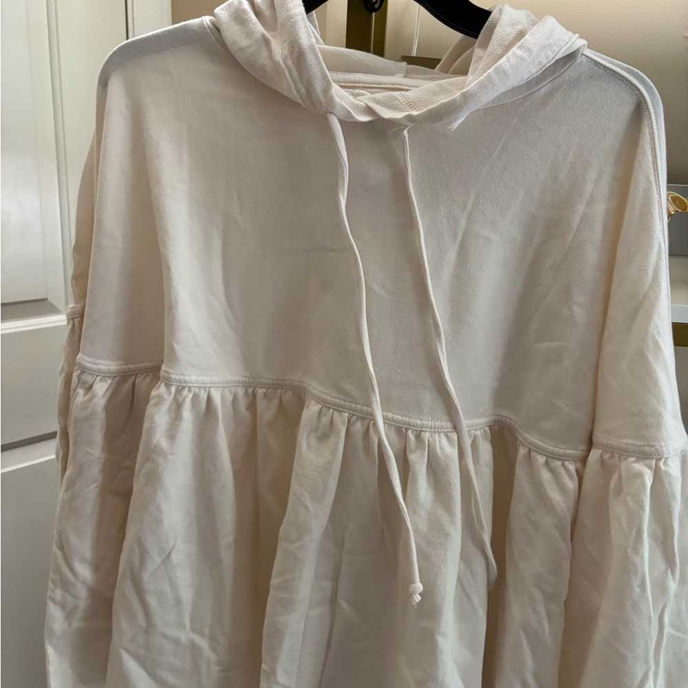Aerie Cream Hooded Top